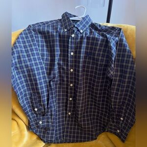 Boys Ralph Lauren navy, green button down shirt size M